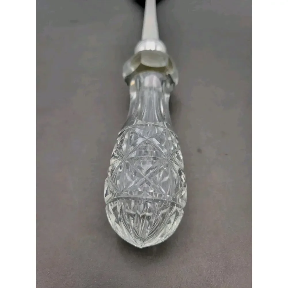 English Victorian 19th Century Silver Serving Spoon Crystal EPNS
